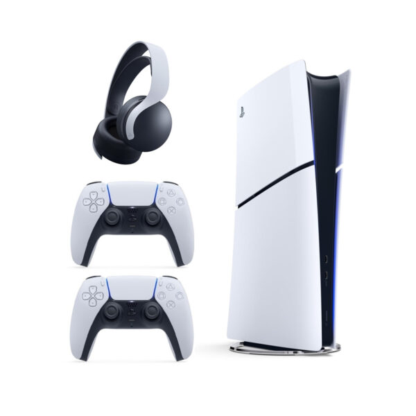 کنسول بازی سونی مدل دیجیتال PlayStation 5 Slim ظرفیت یک ترابایت ریجن 2016A اروپا + دسته اضافی و هدست pulse 3D