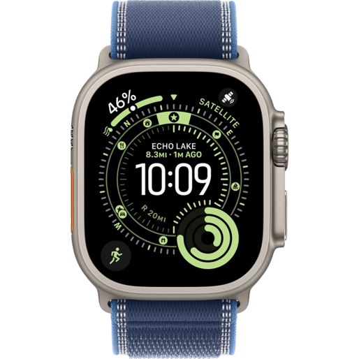 اپل واچ اولترا نسل 3 تیتانیومی نچرال با بند ترایل آبی - آبی روشن