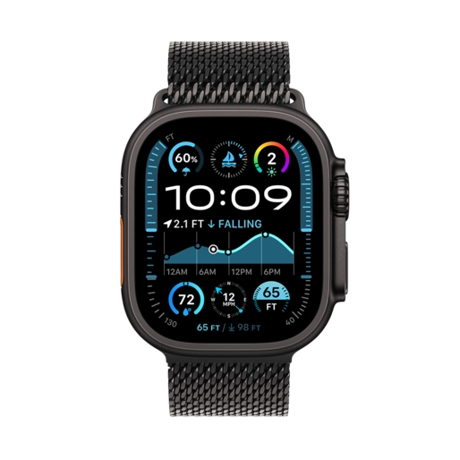 اپل واچ مدل اولترا نسل 2 تیتانیومی مشکی با بند میلانس مشکی 2024