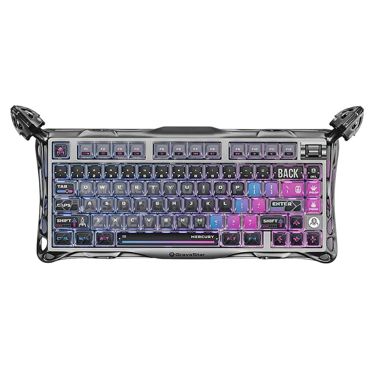 کیبورد بی سیم گیمینگ گراواستار GravaStar Mercury K1 Pro Wireless طرح Special Edition Cyberpunk